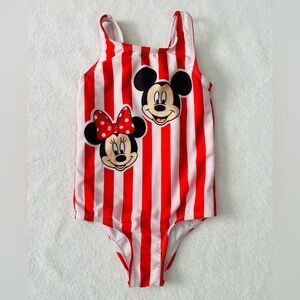 SOLD - Disney Junior Toddler Girl Swim Suit 3T One Piece Mickey And Minnie Mouse